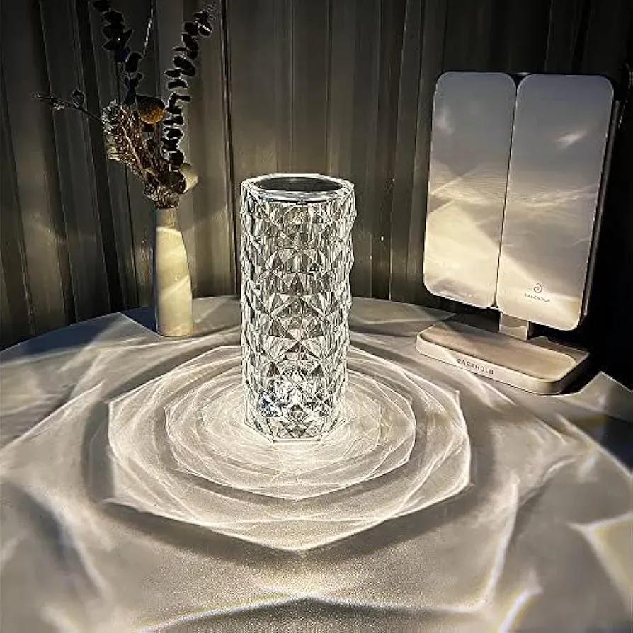 CrystalGlow™ RGB Rechargeable Crystal Table Lamp with Remote Control