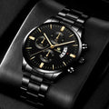 Luxury Black & Gold Chronograph Watch for Men – Premium Stainless Steel